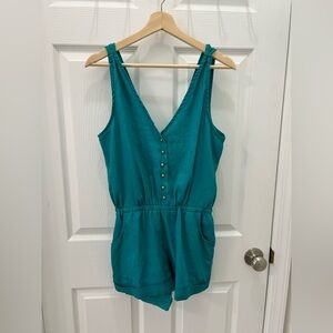 Kimchi Blue Teal V-Neck Sleeveless Romper